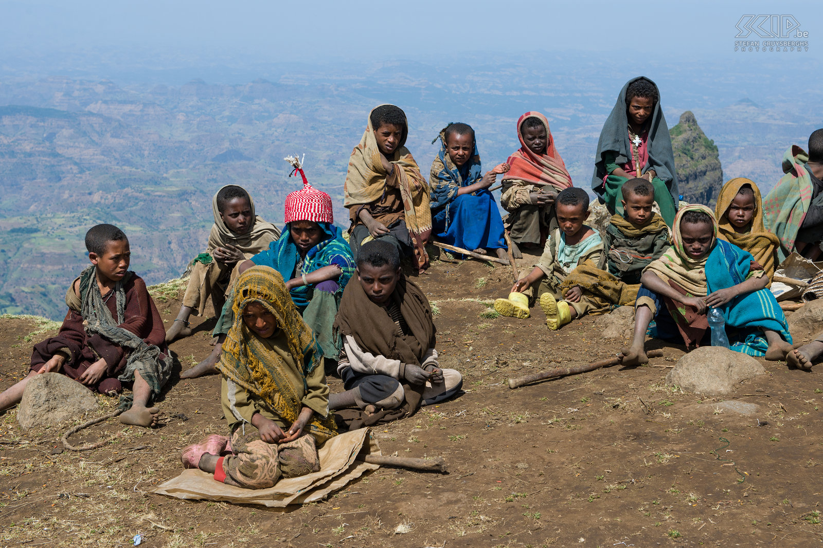 Simien Mountains - Children During our second day in the Simien Mountains we hiked from Sankaber to the campsite of Geech. On the way we met a lot of children. Actually they should be in school but this is not compulsory and many try to earn something from the few tourists. Stefan Cruysberghs